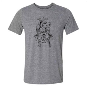Camiseta Cinza Coracao Luta Jiu-Jitsu