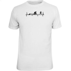 Camiseta Unissex Batimento Cardiaco Triathlon